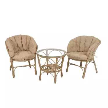 Багама Дуэт с бежевыми подушками (искусственный ротанг)