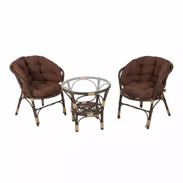 Багама Дуэт с коричневыми подушками (искусственный ротанг)