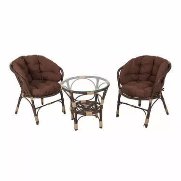 Багама Дуэт с коричневыми подушками (искусственный ротанг)