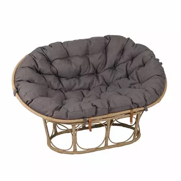 Диван Мамасан, искусственный ротанг, подушка серая