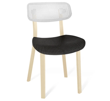 Пластиковый стул Шенгерон SHT-S85 бело-черный