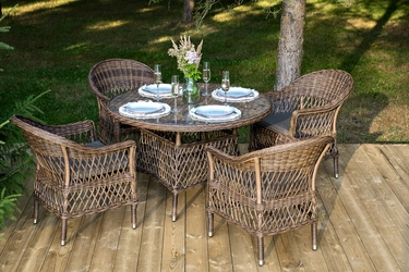 "Дольче" обеденная группа из искусственного ротанга, цвет коричневый