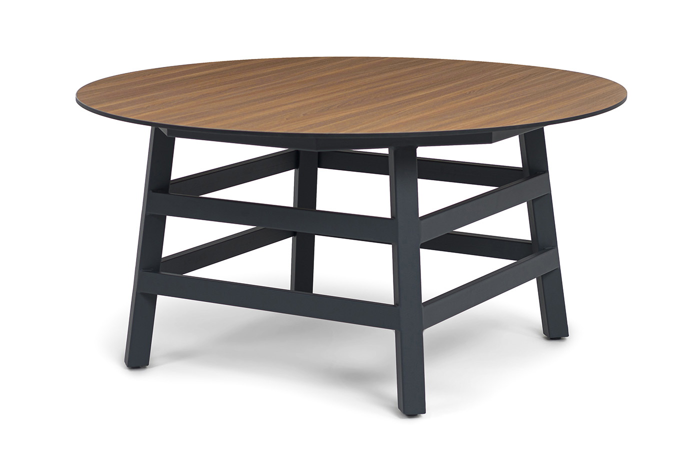 "Рио" стол из HPL круглый Ø160см, H75, цвет столешницы "дуб"