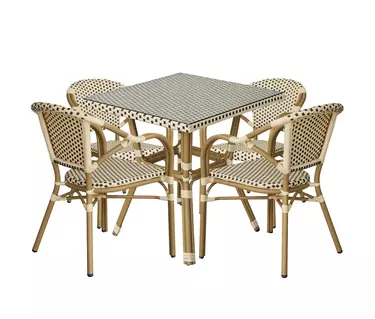 "Кабри" обеденная группа плетеная на 4 персоны, цвет бежево-коричневый