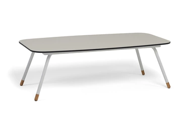 "Верона" журнальный стол из HPL 120х65, H40, каркас белый муар, цвет столешницы "крем"