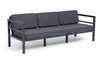 "Эстелья" диван 3-местный, каркас алюминий темно-серый (RAL7024) муар, ткань темно-серая 027