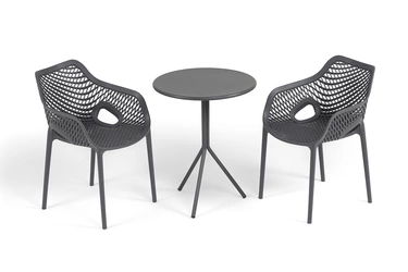 "Беллини" обеденная группа на 2 персоны, цвет темно-серый