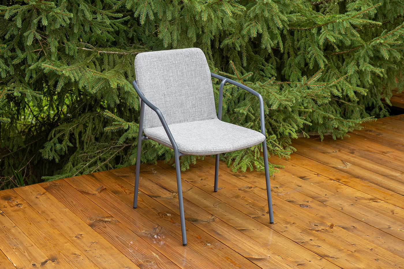 "Марокко" стул из текстилена nanotex, алюминиевый каркас, цвет серый