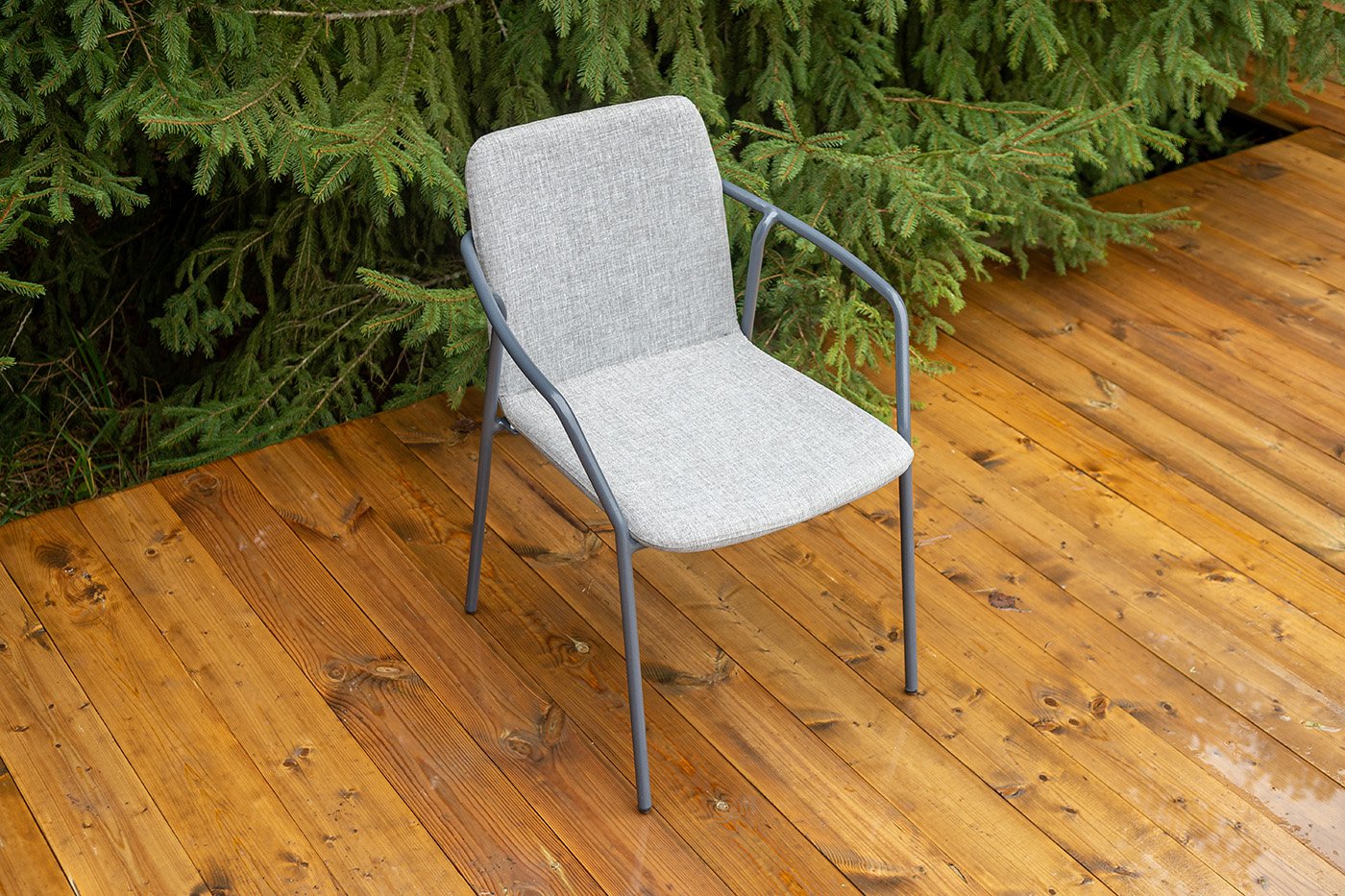 "Марокко" стул из текстилена nanotex, алюминиевый каркас, цвет серый