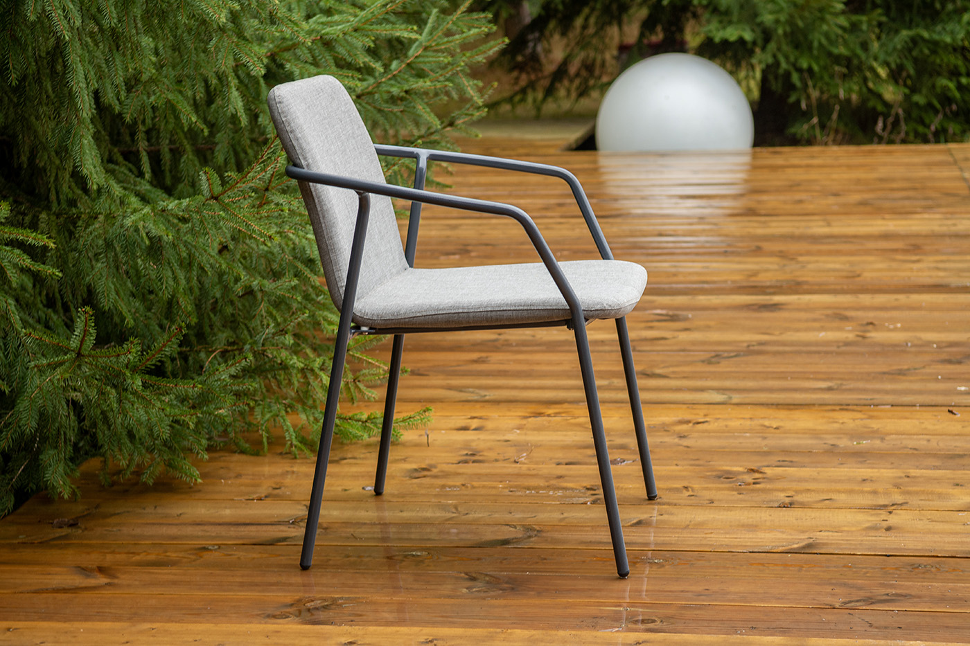 "Марокко" стул из текстилена nanotex, алюминиевый каркас, цвет серый