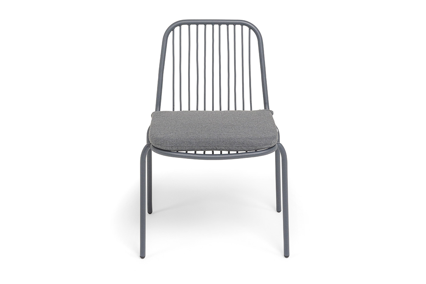 "Кастелло" стул плетеный из роупа, каркас из стали темно-серый (RAL7024) муар, ткань темно-серая 027