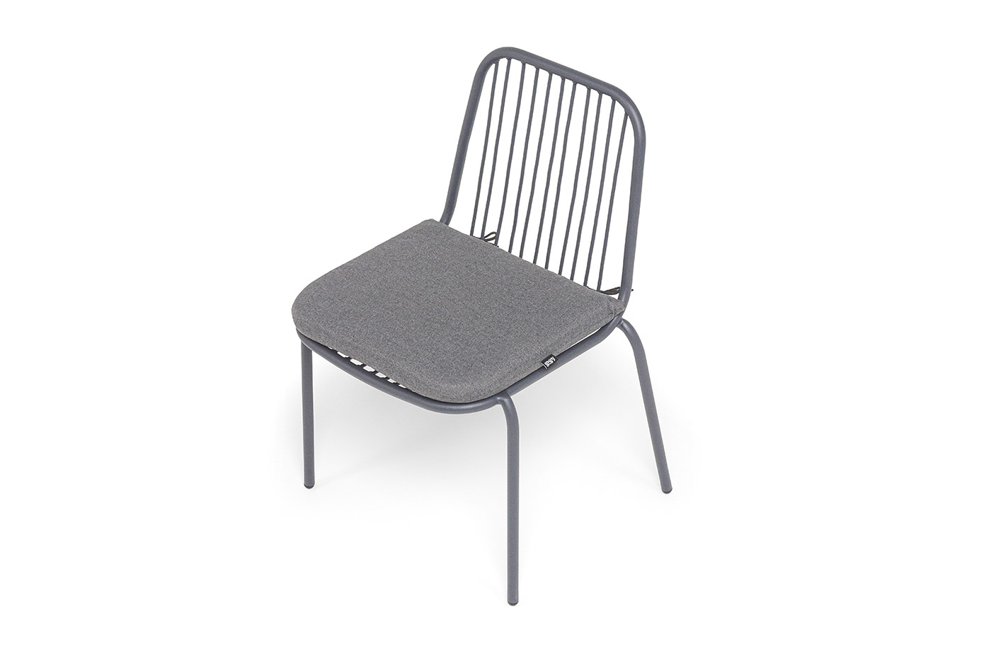 "Кастелло" стул плетеный из роупа, каркас из стали темно-серый (RAL7024) муар, ткань темно-серая 027