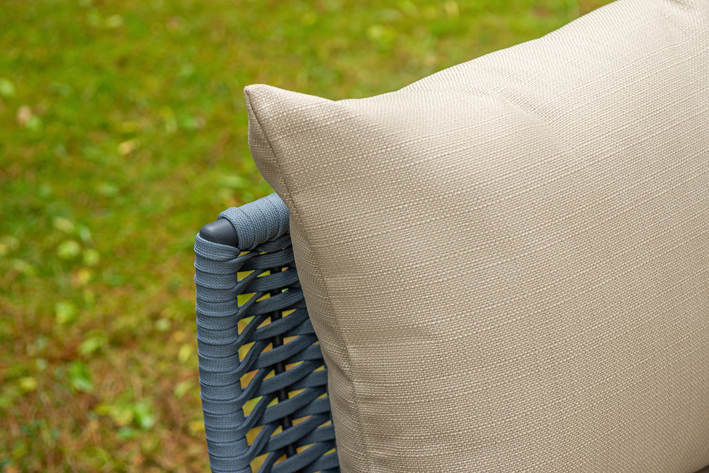 "Фиджи" лаунж-зона 5-местная плетеная из роупа (веревки), каркас алюминиевый темно-серый, роуп синий (KT18-014)