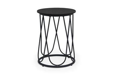 "Перу" журнальный стол из HPL круглый Ø40 H55, каркас из алюминия темно-серый (RAL 7024) муар, цвет столешницы "серый гранит"