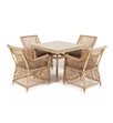"Арлиш" обеденная группа плетеная на 4 персоны, цвет соломенный