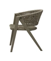 "Амстарон" стул плетеный из роупа, каркас алюминий, роуп серый круглый, ткань бежевая