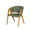 "Амстарон" стул плетеный из роупа, каркас алюминий, роуп зеленый круглый, ткань зеленая