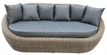 "Барселона" диван из искусственного ротанга трехместный, цвет соломенный