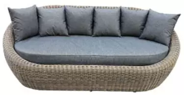 "Барселона" диван из искусственного ротанга трехместный, цвет соломенный