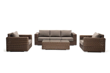 "Боно" лаунж-зона из искусственного ротанга, цвет коричневый 