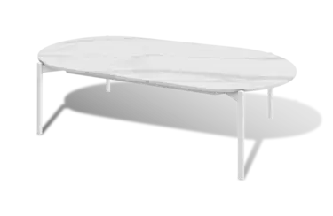 "Диого" журнальный стол из HPL 120х60 H40, каркас белый муар, цвет "молочный"