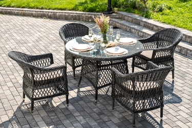"Джойя" обеденная группа из искусственного ротанга, цвет графит