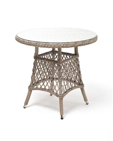 "Эспреззо" плетеный круглый стол, диаметр 80 см, цвет бежевый