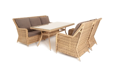 "Глиссандо" обеденная группа из искусственного ротанга, цвет соломенный