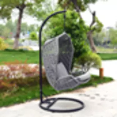 "Капри" подвесное кресло из искусственного ротанга, цвет серый