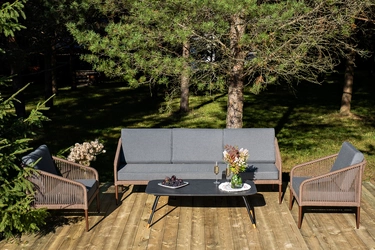 "Каннизо" лаунж-зона 5-местная плетеная из роупа (веревки), роуп коричневый