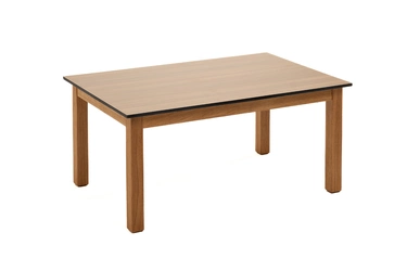 "Каннизо" журнальный столик из HPL 90х60, H40, основание дуб, цвет столешницы "дуб"