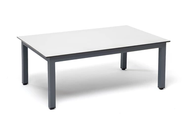 "Каннизо" журнальный столик из HPL 90х60, H40, каркас серый (RAL7024), цвет столешницы "молочный"