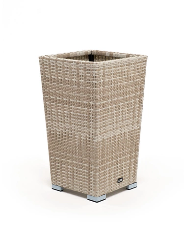 "Капуто" кашпо для цветов плетеное из искусственного ротанга, цвет бежевый
