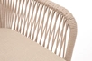 "Леонардо" стул плетеный из роупа, каркас из стали белый муар, роуп бежевый круглый, ткань бежевая
