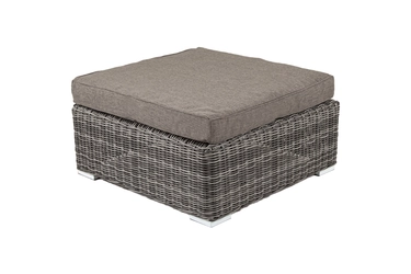 "Лунджи" плетеная оттоманка с подушкой, цвет графит