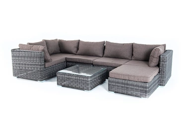 "Лунджи" трансформирующаяся лаунж-зона из искусственного ротанга, цвет графит