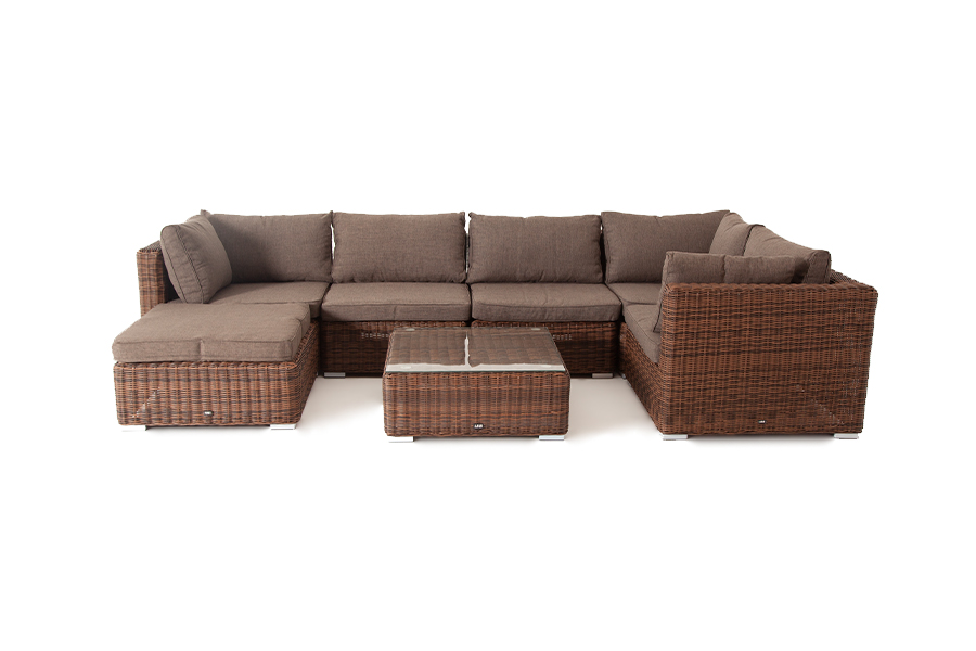 "Капри" трансформирующаяся лаунж-зона из искусственного ротанга, цвет коричневый