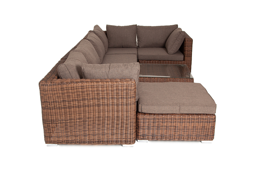 "Капри" трансформирующаяся лаунж-зона из искусственного ротанга, цвет коричневый