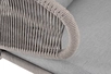 "Миленто" диван 2-местный плетеный из роупа, каркас алюминий светло-серый (RAL7035) муар, роуп серый меланж круглый, ткань светло-серая