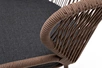 "Милан" стул плетеный из роупа, каркас алюминий коричневый (RAL8016), роуп коричневый круглый, ткань темно-серая