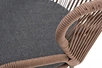 "Миленто" стул плетеный из роупа, каркас алюминий серый (RAL7022) муар, роуп коричневый круглый, ткань темно-серая 027