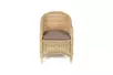 "Равенс" плетеное кресло из искусственного ротанга, цвет соломенный с серой подушкой