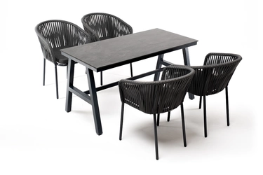 "Прио" обеденная группа на 10 персон, стол HPL "дуб", цвет коричневый