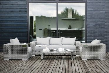 "Тинто" лаунж-зона из искусственного ротанга, цвет серый