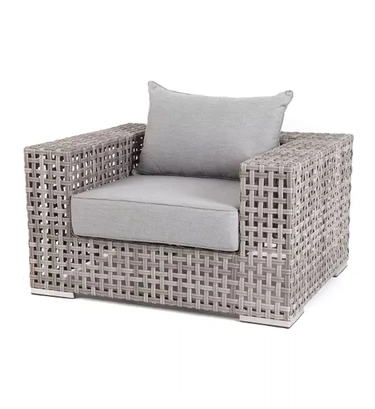 "Тито" кресло из искусственного ротанга, цвет серый