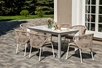 "Венецио" обеденная группа на 6 персон со стульями "Миленто", каркас белый, роуп бежевый