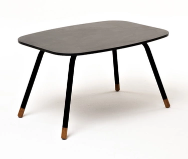 "Вероника" журнальный столик из HPL 70х50, H40, каркас черный муар, цвет столешницы "серый гранит"