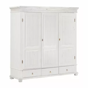 Шкаф с ящиками массив сосны "Хельсинки" 3GT-M (белый воск)