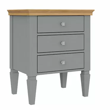 Тумба прикроватная 3 ящика "Ольса" 03 (серый 7042/антик 24)