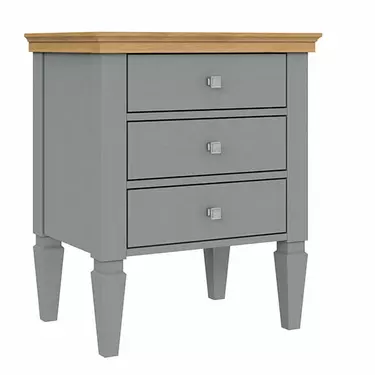 Тумба прикроватная 3 ящика "Ольса" 03 (серый 7042/антик 24)